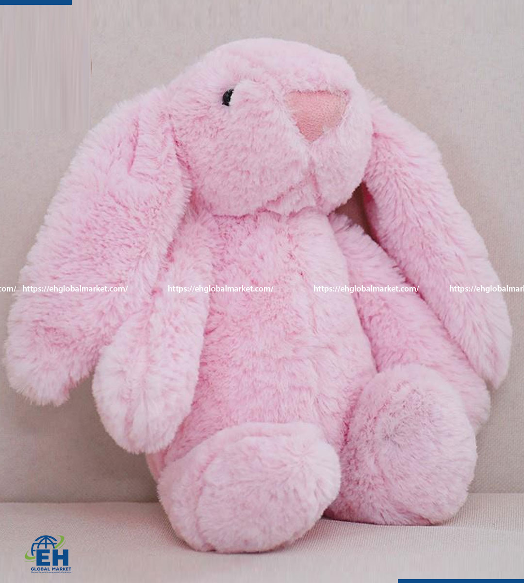 JELLYCAT GẤU BÔNG THỎ THÊU TAI HỒNG 60CM