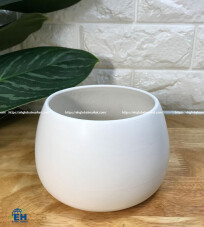 CHẬU GỐM HÌNH HẠT DẺ 10CM