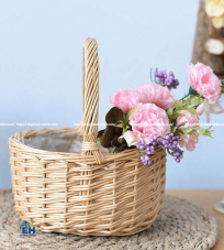 Round Rattan Flower Basket