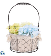 Small Round Vintage Flower Basket