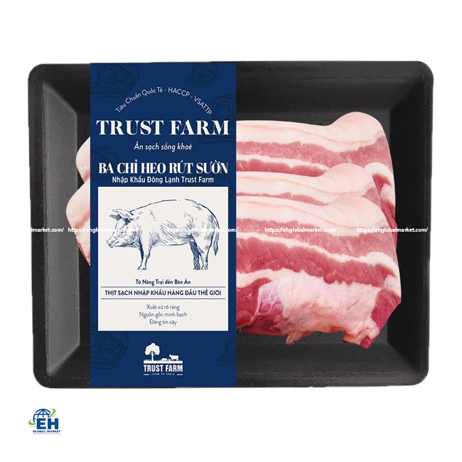 Ba Chỉ Heo Rút Sườn Nhập Khẩu Đông Lạnh Trust Farm 500g